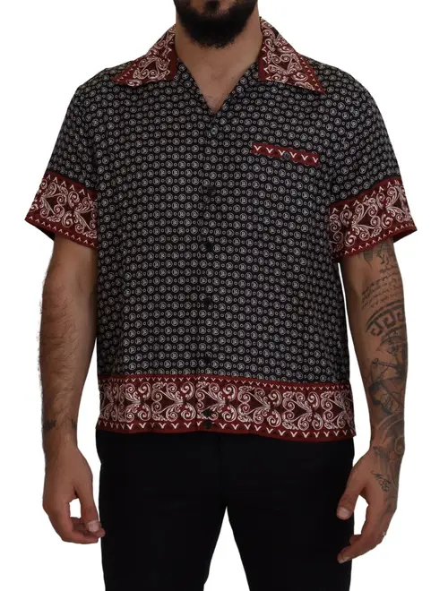 Dolce & Gabbana Multifarver Patterned Silke Casual Shirt