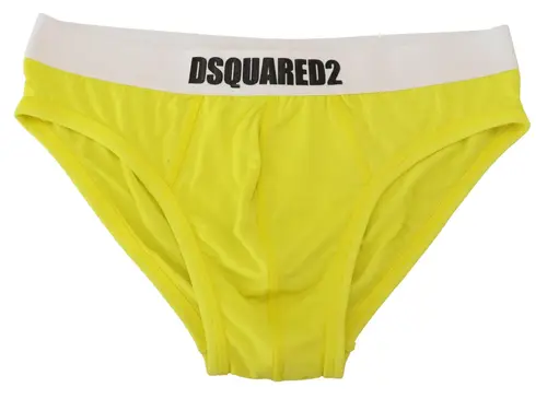 Dsquared2 Hvid Gul Logo Bomuld Undertøj