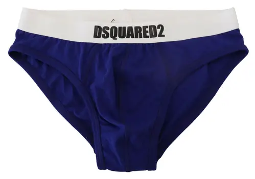 Dsquared2 Hvid Blå Logo Bomuld Undertøj