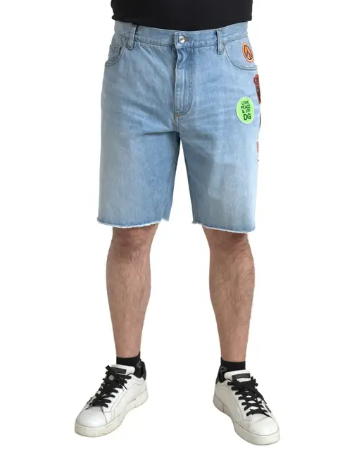 Dolce & Gabbana Blå Bomuld Herre Bermuda Shorts