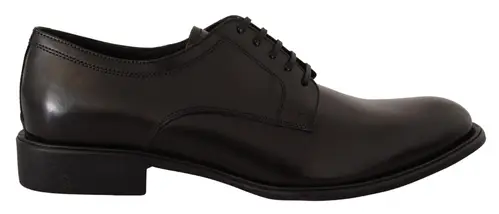 Dolce & Gabbana Elegant Black Leather Formal Derby Sko