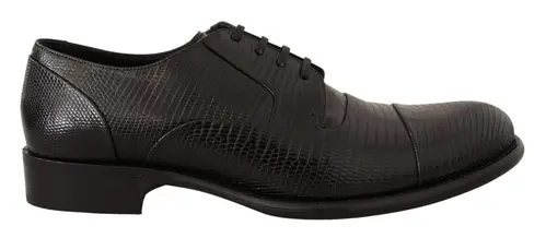 Dolce & Gabbana Elegant Black Lizard Skin Derby Sko