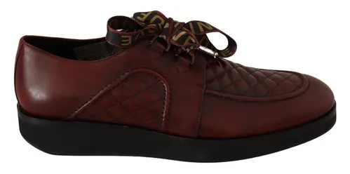 Dolce & Gabbana Elegant Bordeaux Derby Leather Sko