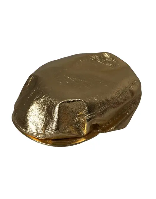 Dolce & Gabbana Metallic Gold Polyester Newsboy Hat Herre