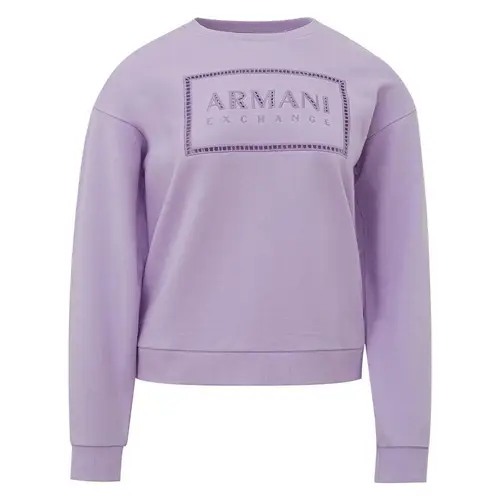 Armani Exchange Chic Purple Cotton Sweater for Dame