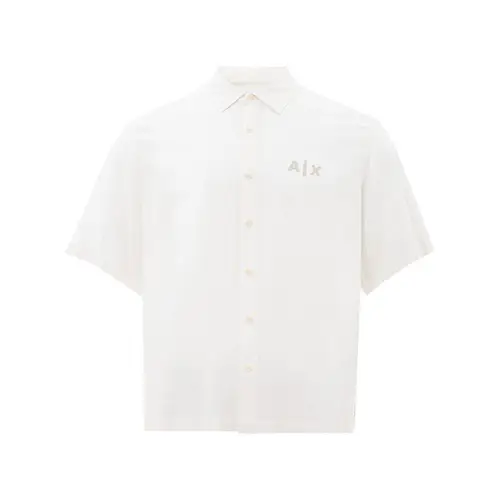 Armani Exchange Elegant White Viscose Shirt for Herre