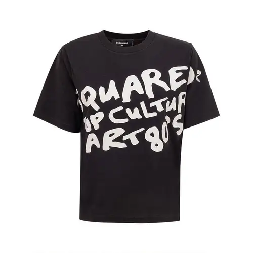 Dsquared2 Sleek Cotton Signature Tee in Black