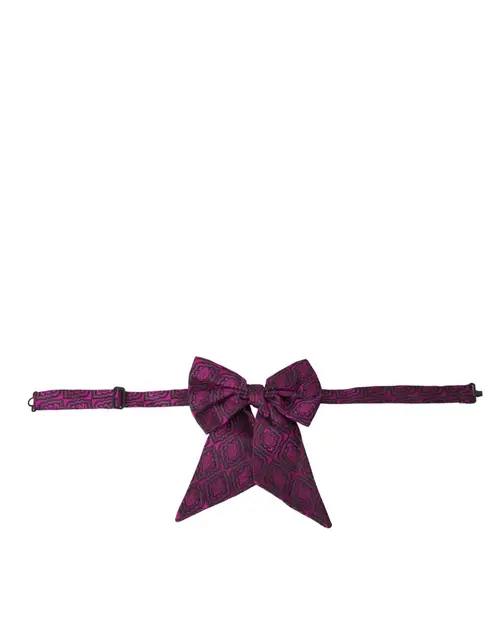 Dolce & Gabbana Purple Ribbon Silk Adjustable Neck Herre Bow Tie