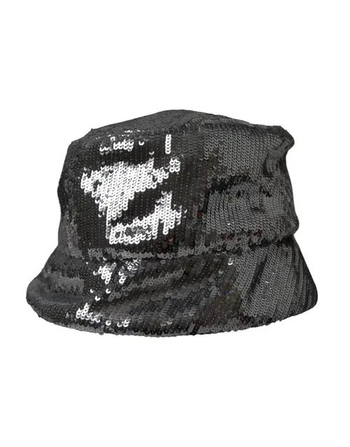 Dolce & Gabbana Silver Sequined Nylon Bucket Hat Herre