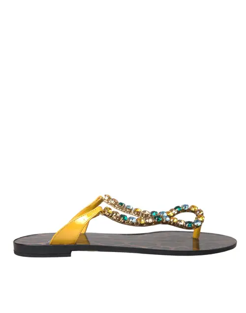 Dolce & Gabbana Multicolor Crystal SandalerFlip Flops Sko