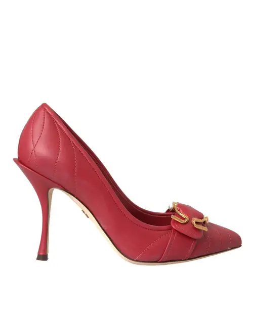 Dolce & Gabbana Red Devotion Leather Heels Pumps Sko