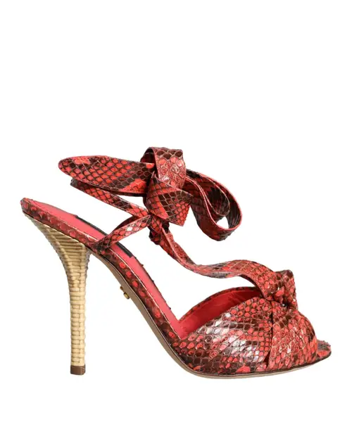 Dolce & Gabbana Coral Exotic Leather Heels SandalerSko