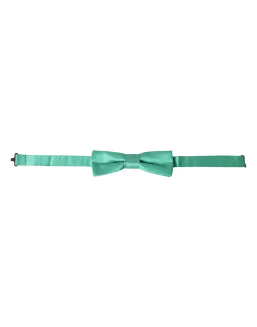 Dolce & Gabbana Mint Green Silk Adjustable Neck Herre Bow Tie