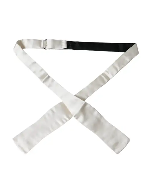 Dolce & Gabbana White Silk Slim Skinny Necktie Herre Bow Tie