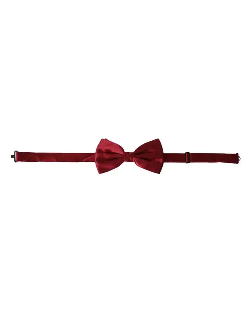 Dolce & Gabbana Red Satin Silk Adjustable Neck Herre Bow Tie