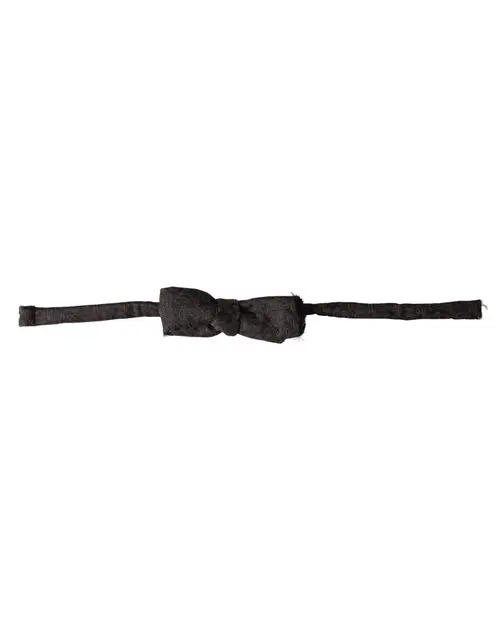 Dolce & Gabbana Brown Fantasy Silk Wool Adjustable Neck Herre Bow Tie