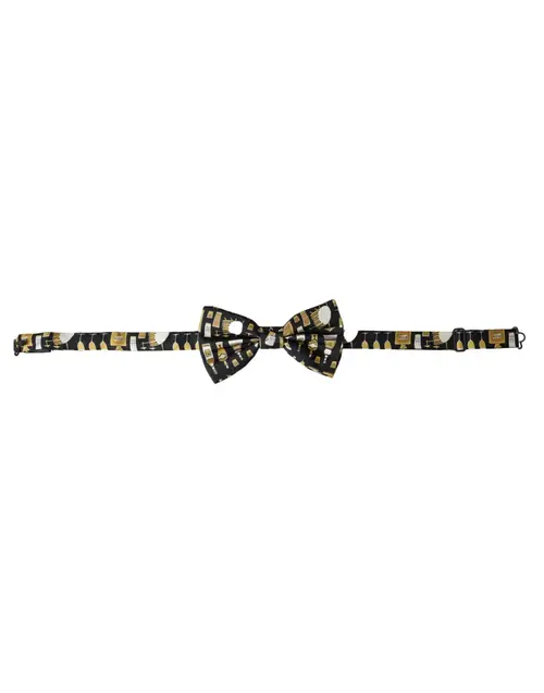 Dolce & Gabbana Black Silk Cocktail Adjustable Neck Herre Bow Tie