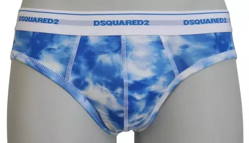 Dsquared2 Blue Tie Dye Cotton Stretch Herre Brief Underwear