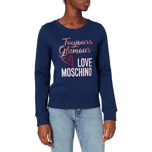 Love Moschino Blue Cotton Dame Sweater