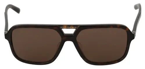 Dolce & Gabbana Elegant Brown Patterned Herre's Solbriller