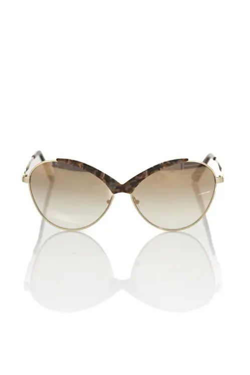 Frankie Morello Beige Metallic Dame Solbriller