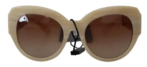 Dolce & Gabbana Beige Chic Acetate Dame Solbriller