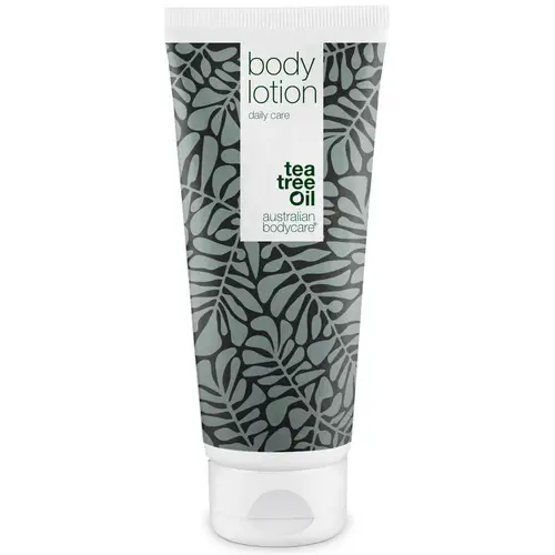 Body Lotion til tør hud og mod bumser â Fugtgivende creme til tør og uren hud på kroppen - Tea Tree Oil / 200 ml