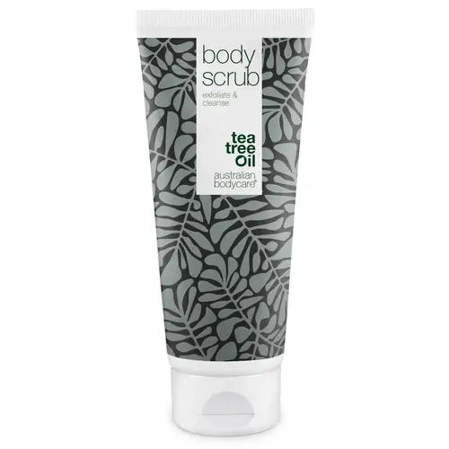 Body Scrub til bumser og uren hud på kroppen â Eksfoliering med 100% naturlig Tea Tree Oil - Også til intim brug - Tea Tree Oil