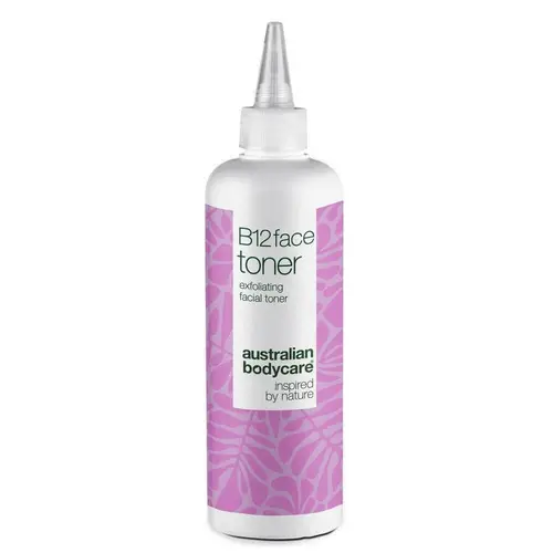 Ansigtstoner med B12 og 7% Glycolic Acid for jævn hudtone â Eksfolierende toner med B12 og 7% Glycolic Acid  -  fjerner døde hudceller, giver ny glød og fremmer en jævn hudtone. - 1 stk