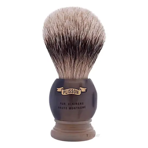 Plisson Barberkost, High Mountain White Badger & Genuine Horn, Original, Str. 12