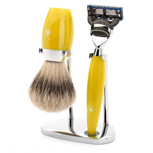 Mühle barbersæt med Skraber, Barberkost og Holder, Kosmo, Citrus Kunstharpiks