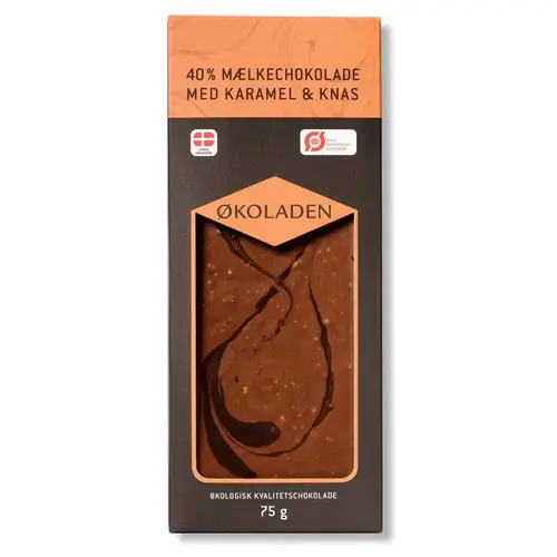 ØKOLADEN - Økologisk Mælkechokolade - Karamel & Knas