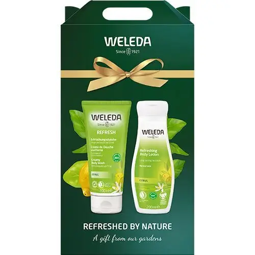 Weleda Gaveæske &quot;Refreshed By Nature&quot;, Body Wash & Body Lotion