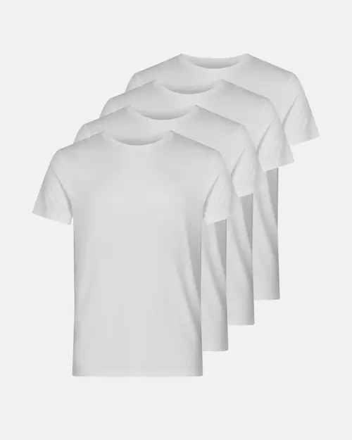 Bambus, T-shirt, 4-pack, Hvid