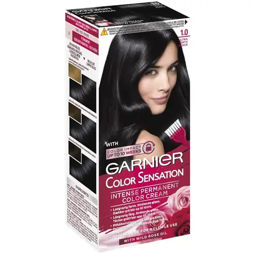 Garnier Color Sensation Intense Permanent Color - 1.0 Ultra Onyx Black