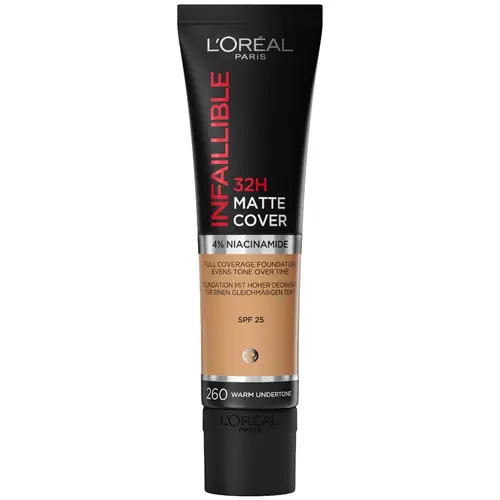 L&#39;Oreal Paris Cosmetics Infaillible 32H Matte Cover Foundation SPF 25 - 30 ml - 260 Warm Undertone