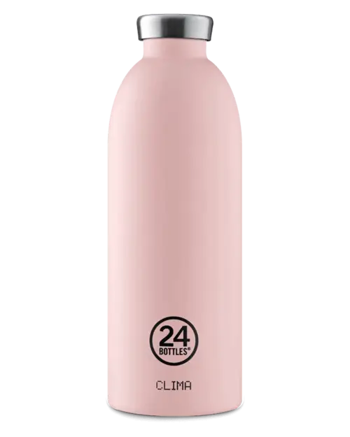 24Bottles Clima drikkedunk i rustfrit stål - Dusty Pink (Stone Finish) - 850 ml.