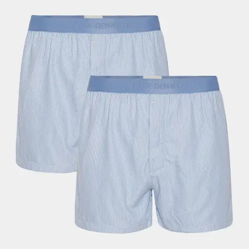 2 par lyseblå stribet bambus boxershorts, S