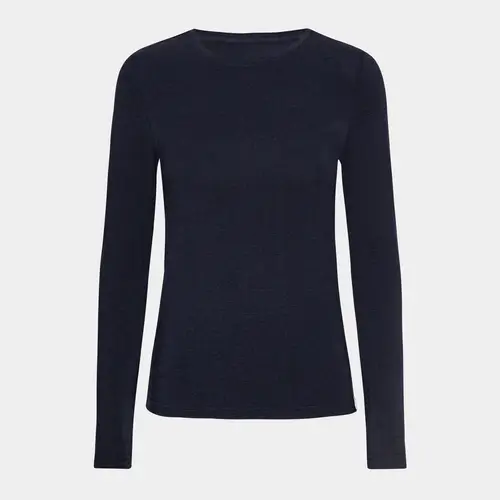 Navy langærmet bambus T-shirt til dame fra Copenhagen Bamboo, S