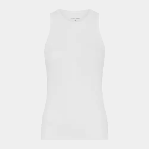 Hvid bambus tank top i rib fra Urban Quest, S