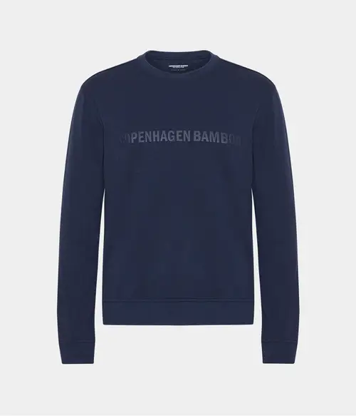 Navy bambus sweatshirt til mænd med logo fra Copenhagen Bamboo, M