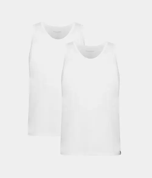 2 hvide bambus tank tops fra Copenhagen Bamboo, S