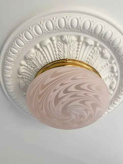 Murano Plafond - Vintage - Venini - Mat Rosa Swirl