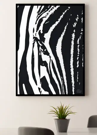 Plakat med Zebra - 21 x 29,7 (A4) Kr. 199,-