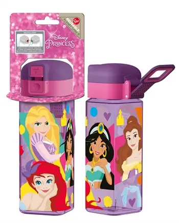 Disney Prinsesser drikkedunk - med låse flipfunktion - Snehvide, Rapunzel, Ariel, Jasmin, Belle og Askepot