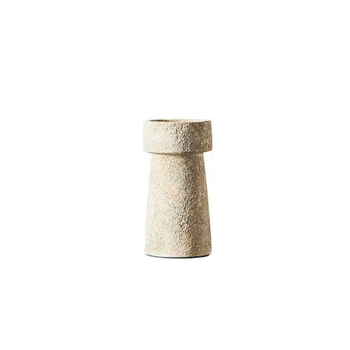 Muubs Eris S lysestage H:15 cm, Rustic sand - Terracotta