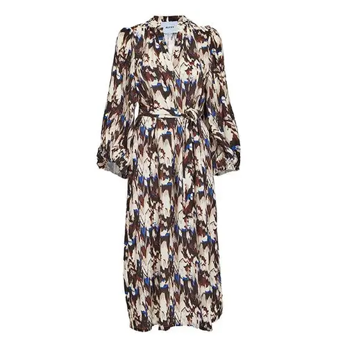 Minus Cassandra midi dress - Madder brown print