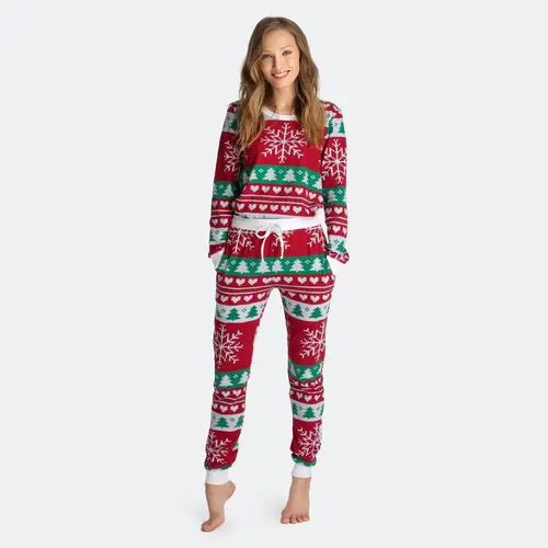 Strikkemønstret Julepyjamas Dame