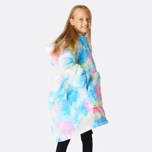 Børn | Tie dye Blå HappyHoodie Børn