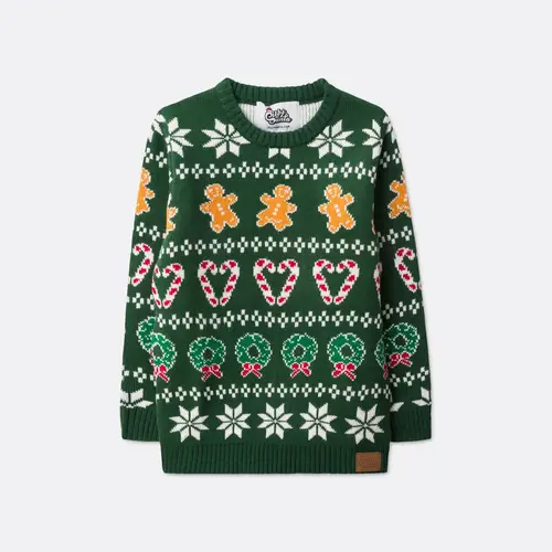 Grøn Familie Julesweater Børn